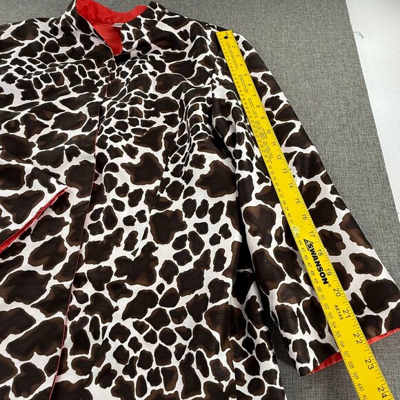 Chico's Open Jacket Lightweight Animal Giraffe Print Size 3 = 16-18 Lined - Picture 7 of 13